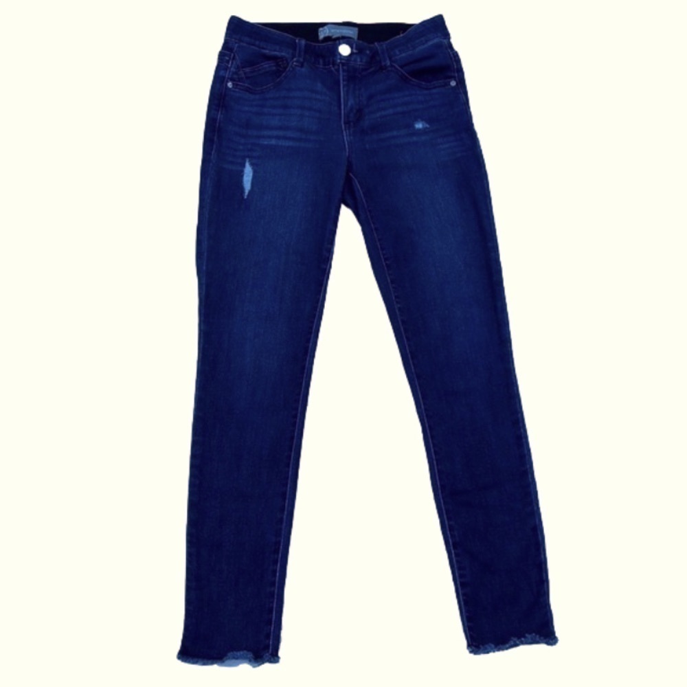 Wit & Wisdom Ab'Solution Modern Ankle Skinny Raw Hem Distressed Jeans - Size 4